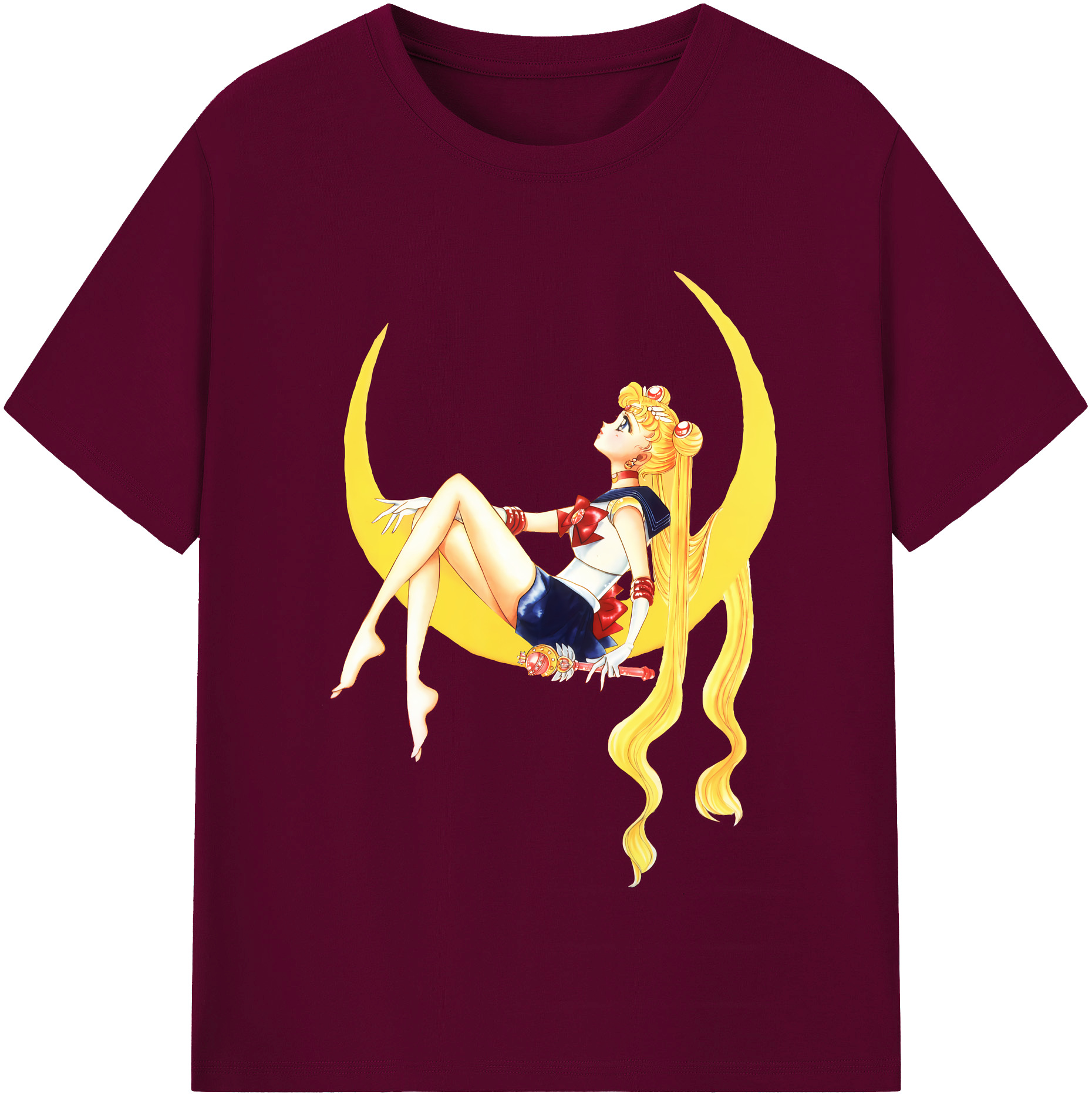 （画像用） 美少女戦士セーラームーン 月野 うさぎ つきの うさぎ Sailor Moon Tsukino Usagi レディースカジュアルプリントTシャツ（綿100％）